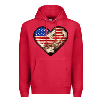 Cardinal western usa flag heart Premium Hoodie - JahusDesignShop