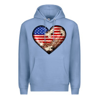 Colony Blue western usa flag heart Premium Hoodie - JahusDesignShop
