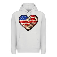 Dove Grey western usa flag heart Premium Hoodie - JahusDesignShop