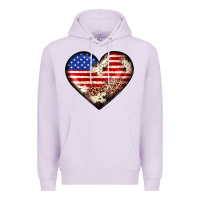 Lilac western usa flag heart Premium Hoodie - JahusDesignShop