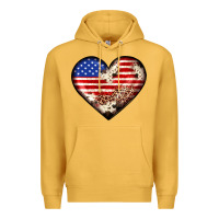 Mustard western usa flag heart Premium Hoodie - JahusDesignShop