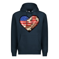 Navy western usa flag heart Premium Hoodie - JahusDesignShop