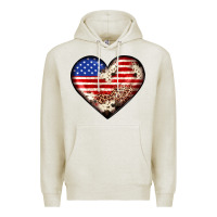 Oatmeal Heather western usa flag heart Premium Hoodie - JahusDesignShop