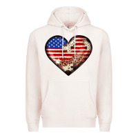 Pale Pink western usa flag heart Premium Hoodie - JahusDesignShop