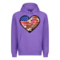 Purple western usa flag heart Premium Hoodie - JahusDesignShop