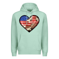 Seafoam western usa flag heart Premium Hoodie - JahusDesignShop