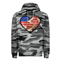 Slate Camo western usa flag heart Premium Hoodie - JahusDesignShop