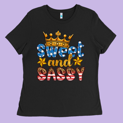 Usa Sweet And Sassy Ladies Tee Designed By Hra Design Shop
