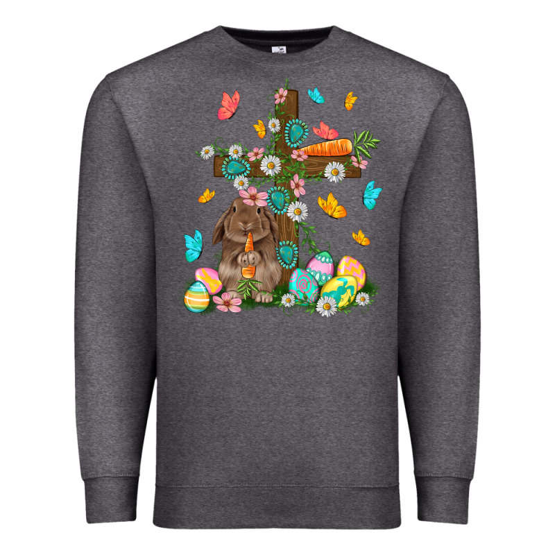 Western Rabbit With Cross Easter Day Premium Sweatshirt by HowdyJamesFarm | Teevron