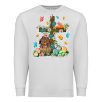 Dove Grey Western Rabbit with Cross Easter Day Premium Sweatshirt - HowdyJamesFarm