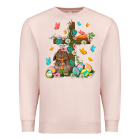 Pale Pink Western Rabbit with Cross Easter Day Premium Sweatshirt - HowdyJamesFarm
