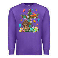 Purple Western Rabbit with Cross Easter Day Premium Sweatshirt - HowdyJamesFarm