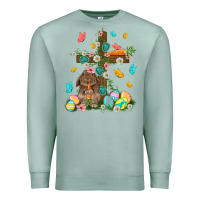 Seafoam Western Rabbit with Cross Easter Day Premium Sweatshirt - HowdyJamesFarm