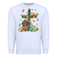 White Western Rabbit with Cross Easter Day Premium Sweatshirt - HowdyJamesFarm