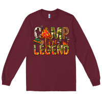 Burgundy camp fire legend Long Sleeve Tee - NancyCooperArtShop