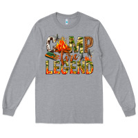 Heather Grey camp fire legend Long Sleeve Tee - NancyCooperArtShop