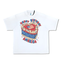 White happy birthday america Urban Heavy Tee - MaliasSmallBusiness