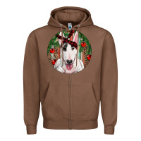 Chestnut Christmas Bull Terrier Zipper Hoodie - RanaPortraitStore