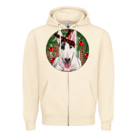 Sandshell Christmas Bull Terrier Zipper Hoodie - RanaPortraitStore
