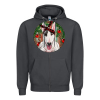 Smoke Christmas Bull Terrier Zipper Hoodie - RanaPortraitStore