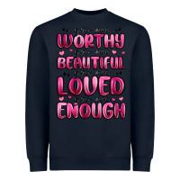 Navy you are worthy you are beautiful Heavyweight Sweatshirt - MaliasSmallBusiness