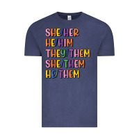 Vintage Denim lgbtq pronouns Vintage Tee - MaliasSmallBusiness