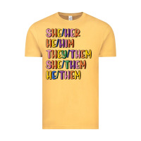 Vintage Mustard lgbtq pronouns Vintage Tee - MaliasSmallBusiness