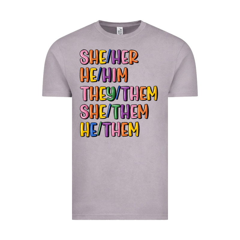 Lgbtq Pronouns Vintage Tee by MaliasSmallBusiness | Teevron