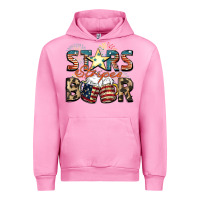 Fuchsia Pink Stars stripes beer Urban Hoodie - FaDigitalArtStudio