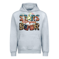 Heather Grey Stars stripes beer Urban Hoodie - FaDigitalArtStudio