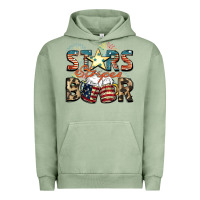Pigment Oil Green Stars stripes beer Urban Hoodie - FaDigitalArtStudio