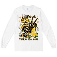 White have rockin' new year 2024 Long Sleeve Tee - MaliasSmallBusiness