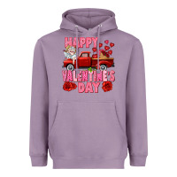 Lavender Happy Valentine's day red truck Heavyweight Hoodie - HowdyJamesFarm