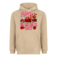 Mushroom Happy Valentine's day red truck Heavyweight Hoodie - HowdyJamesFarm