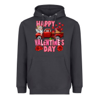 Happy Valentine's Day Red Truck Heavyweight Hoodie | Teevron