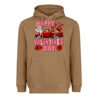 Toasted Coconut Happy Valentine's day red truck Heavyweight Hoodie - HowdyJamesFarm