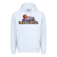 White Wild about Basketball Premium Hoodie - HowdyJamesFarm
