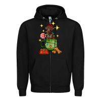 Black Christmas coffee cup with Labrador Zipper Hoodie - RanaPortraitStore