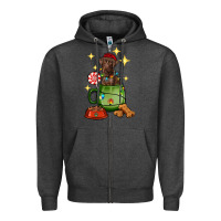 Charcoal Heather Christmas coffee cup with Labrador Zipper Hoodie - RanaPortraitStore