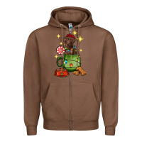 Chestnut Christmas coffee cup with Labrador Zipper Hoodie - RanaPortraitStore