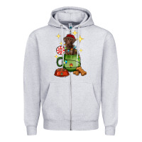Heather Grey Christmas coffee cup with Labrador Zipper Hoodie - RanaPortraitStore