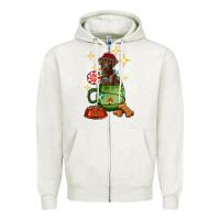 Oatmeal Heather Christmas coffee cup with Labrador Zipper Hoodie - RanaPortraitStore