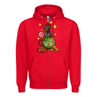 Red Christmas coffee cup with Labrador Zipper Hoodie - RanaPortraitStore