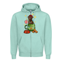 Seafoam Christmas coffee cup with Labrador Zipper Hoodie - RanaPortraitStore