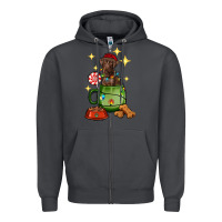 Smoke Christmas coffee cup with Labrador Zipper Hoodie - RanaPortraitStore