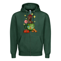 Sports Green Christmas coffee cup with Labrador Zipper Hoodie - RanaPortraitStore