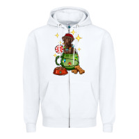 White Christmas coffee cup with Labrador Zipper Hoodie - RanaPortraitStore