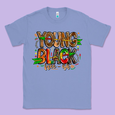 Young Black Free Ish Classic Tee Designed By Cowhidedigitalart