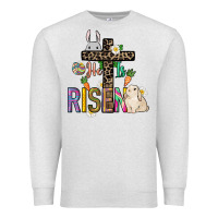 Oatmeal Heather He is risen Easter Day Premium Sweatshirt - HowdyJamesFarm