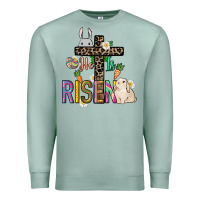 Seafoam He is risen Easter Day Premium Sweatshirt - HowdyJamesFarm